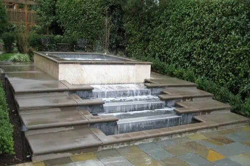 Custom Fountain Waterfall in elegant backyard Seattle