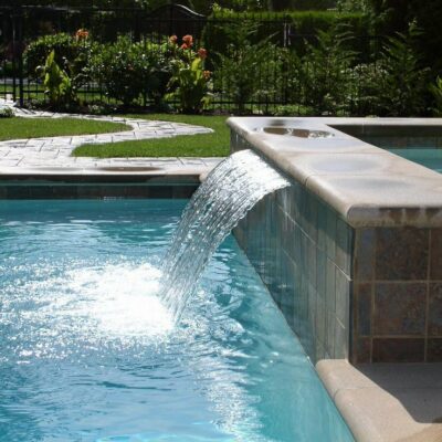 Waterfall into Pool for landscape design Seattle