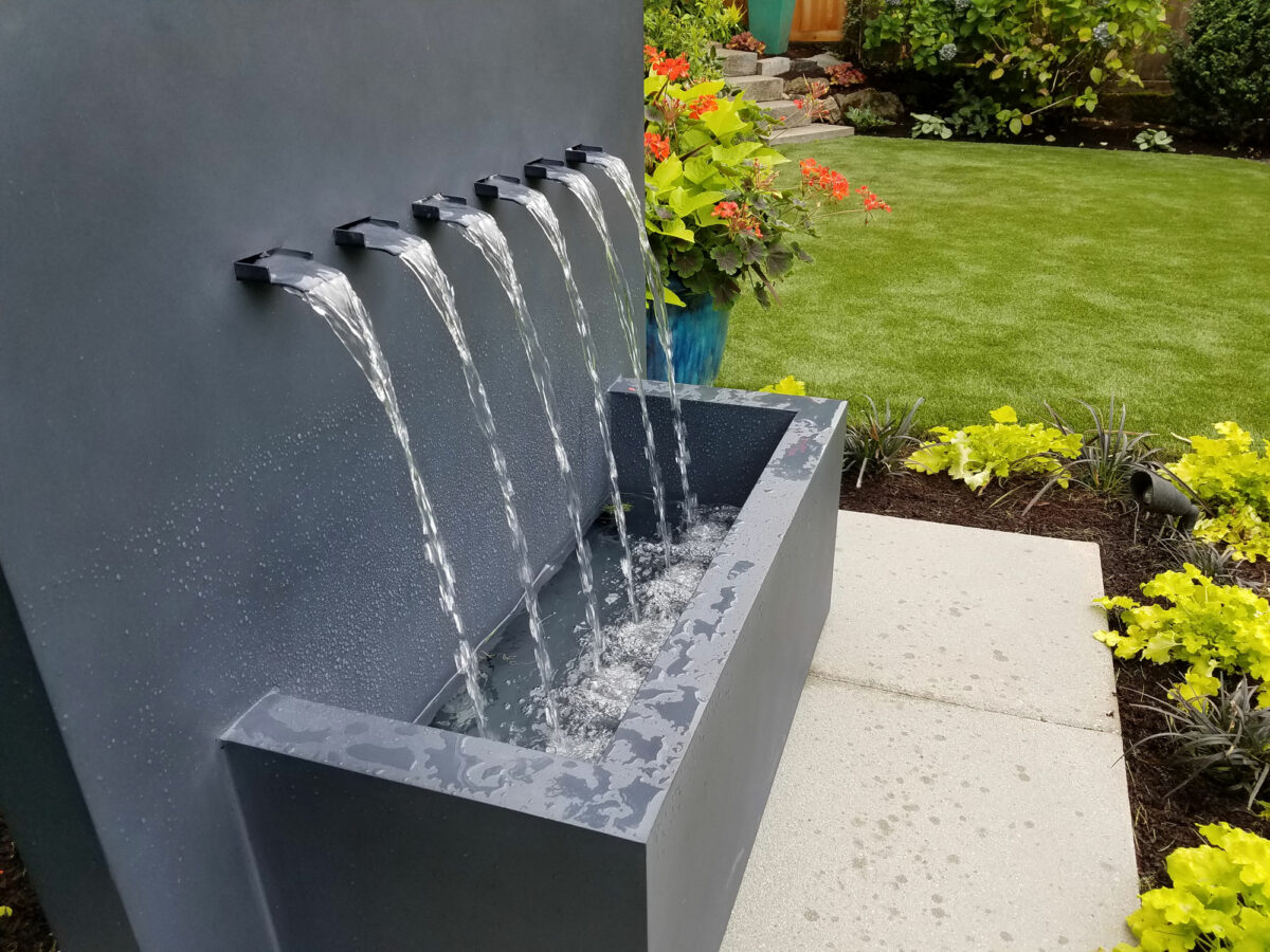 Unique Fountain installation by Bonney Lake Landscapes in Seattle WA