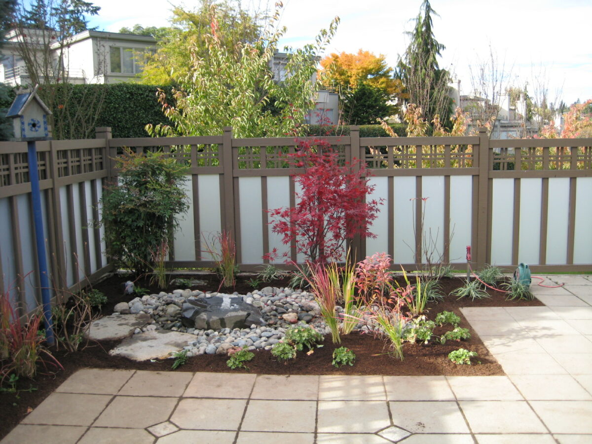 Water Fountain installation on patio in Seattle, WA