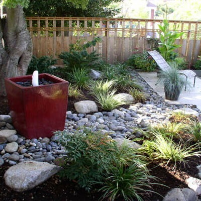 water fountain in back yard in Tacoma